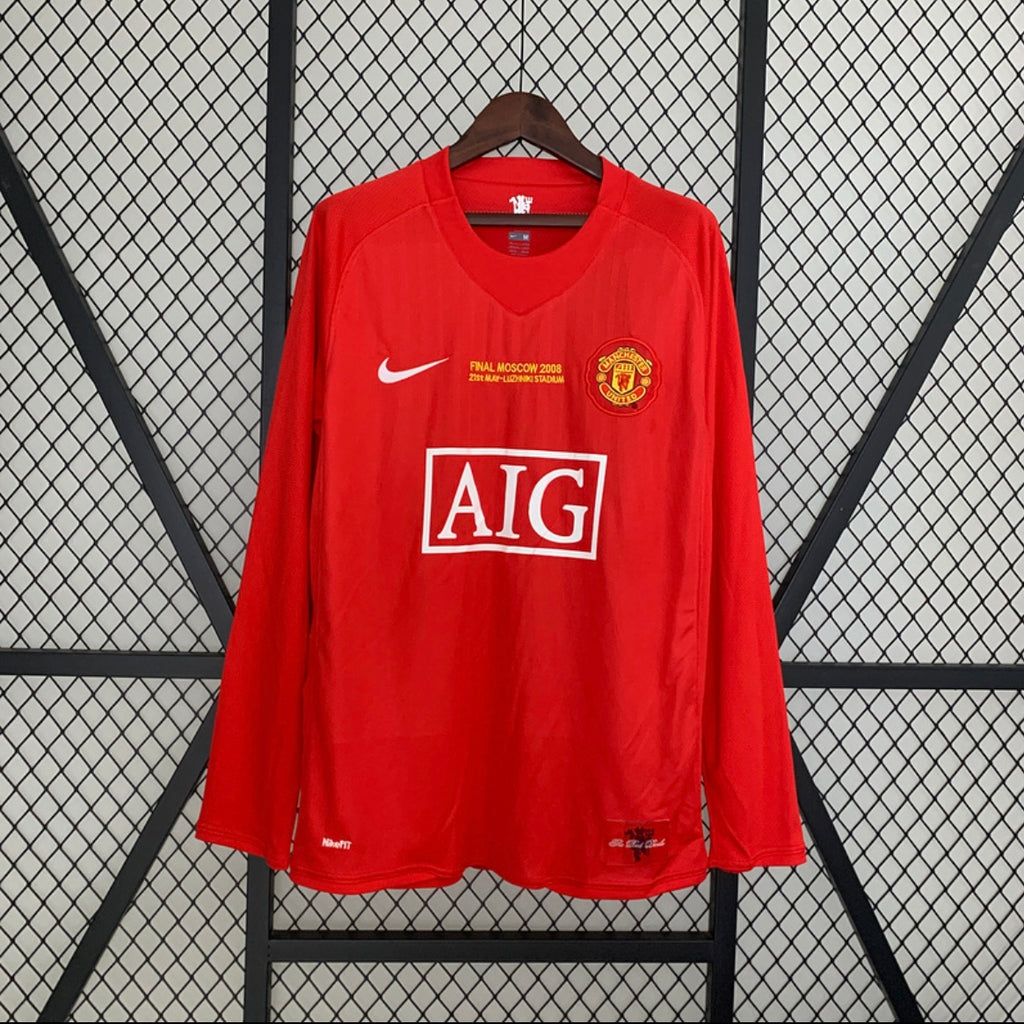 Man United Retro 07/08 Final Champions Manga Larga
