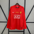 Camiseta Manchester United Retro Local 07/08 Final Champions Manga Larga